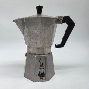 Vintage Bialetti Moka Pot Aluminum Stovetop Espresso Maker 6 Cup Made In Italy